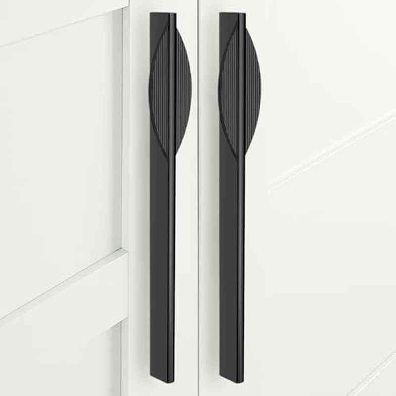 Plantex 288mm Aluminium Black Matte Finish Pull Cabinet Handle for Home & Office, APS-DTC-5590-BLCK-288MM-PK-2 (Pack of 2)