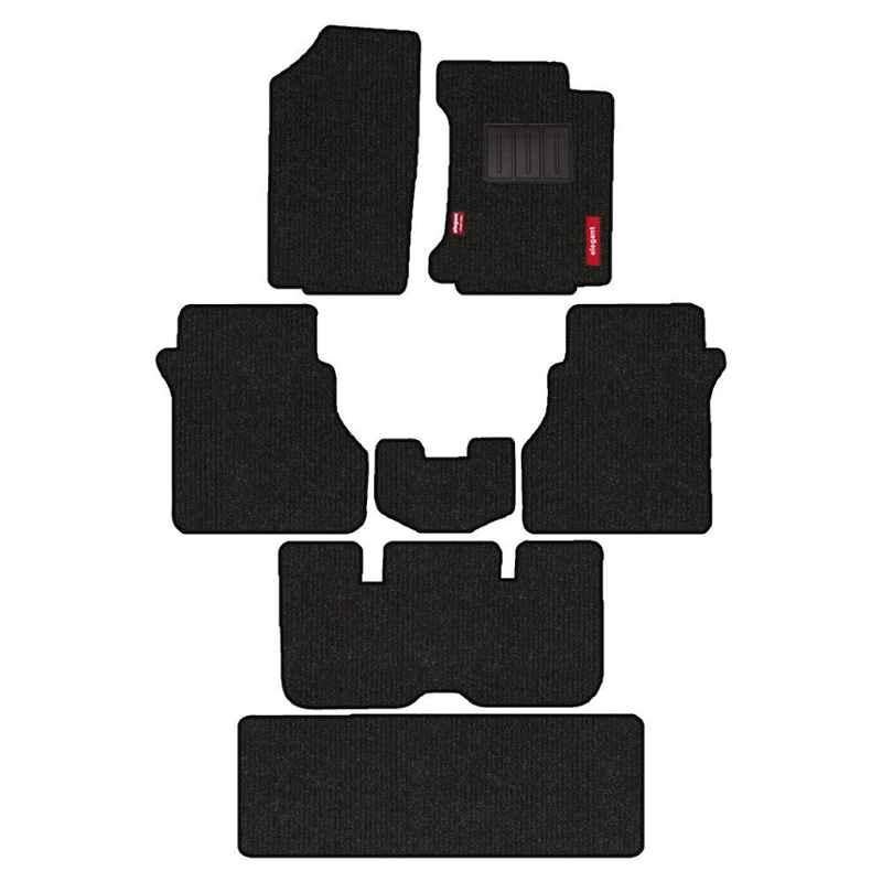 Elegant Carry 7 Pcs Polypropylene Black Carpet Car Floor Mat Set for Tata Hexa