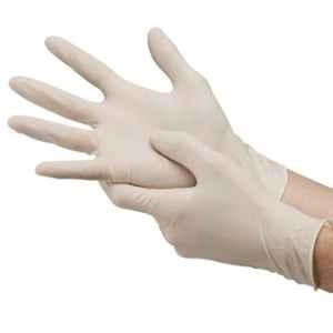 Brala 50 Pcs Latex White Surgical Hand Gloves Box, Size: Free (Pack of 12)
