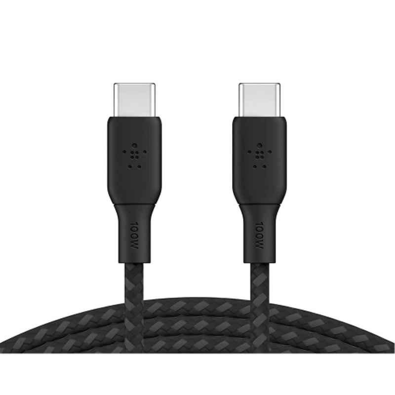 Belkin 3m Nylon Black USB-C to USB-C 2.0 Braided Cable, BKN-CAB014BT3MBK