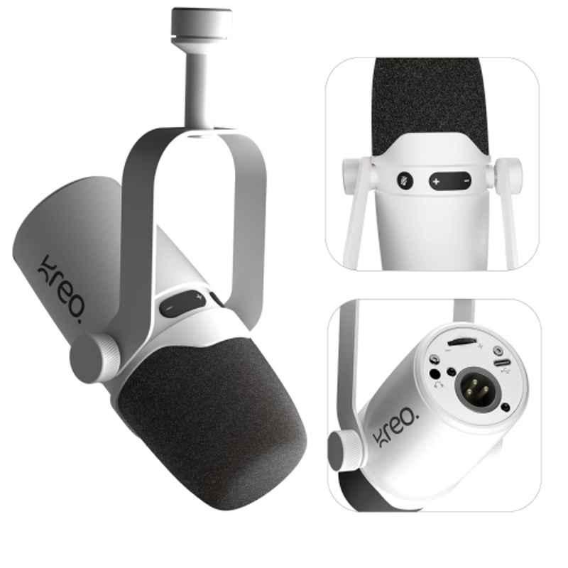 Kreo MYYDCYN 78dB USB & XLR Dynamic Microphone with Cardioid Pickup Pattern, Focused Recording & Noise Filtering