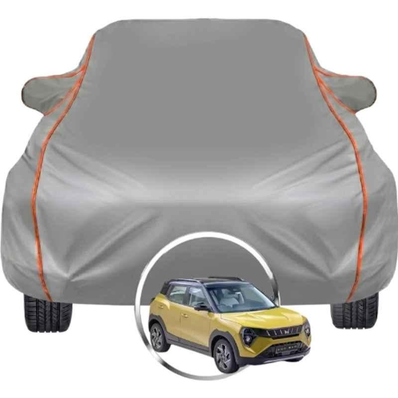 Allextreme Polyester Grey Car Cover with Triple Stitched Reflective Piping for Mahindra XUV 3XO Fits All Model & Year, MHN-XUV-3XO