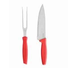 Kohe 266mm Stainless Steel Orange Carving Fork & 300mm Chef Knife Combo, HK-201