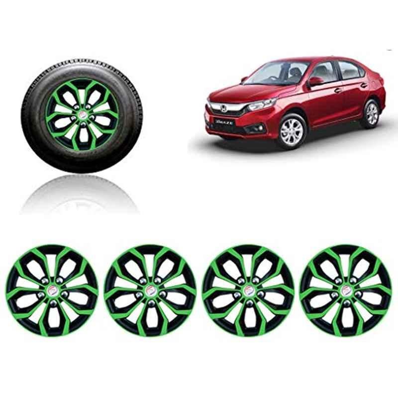 Auto Pearl 4 Pcs 14 inch ABS Green & Black Car Wheel Cover Set for Honda Amaze 2018