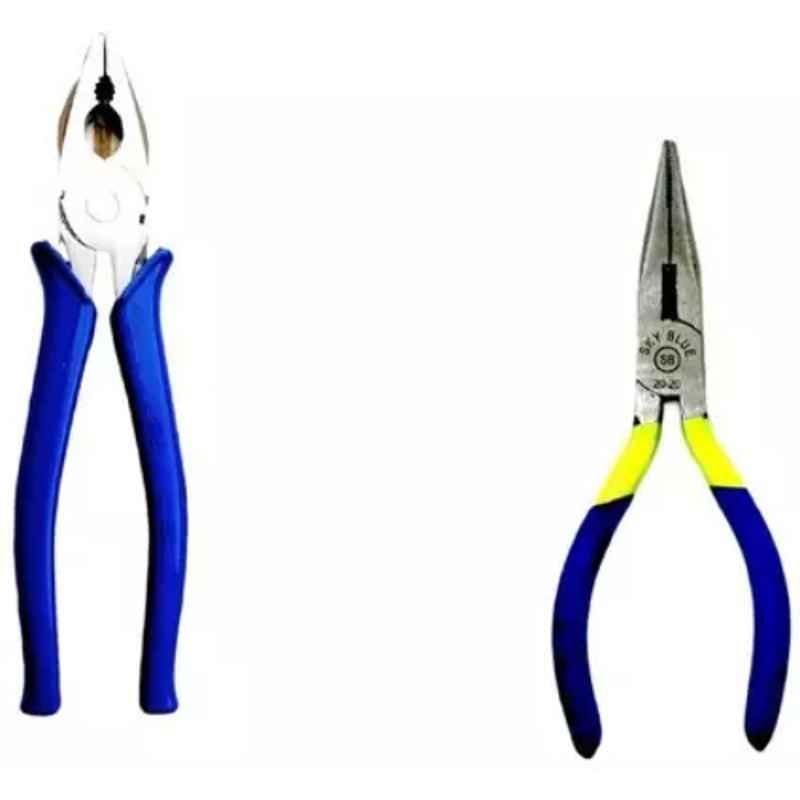 Sky Blue 2 Pcs 7.8 inch Lineman Plier Combo, SBE_PLIER_COMBO_MOD_00282