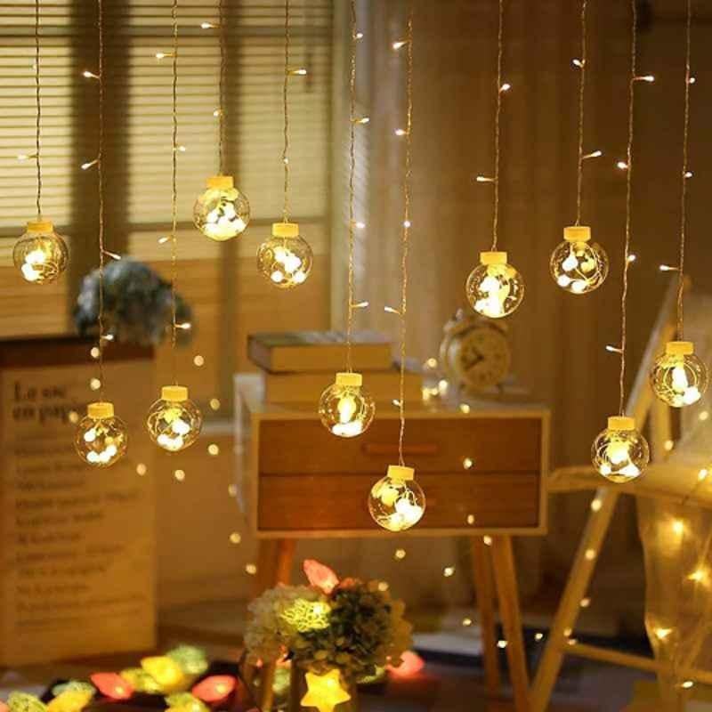 Buy Gesto Farmhouse 8 ft 12 Wish Ball Warm White Waterproof LED Curtain  String Lights with 8 Flashing Modes Online At Price ₹839