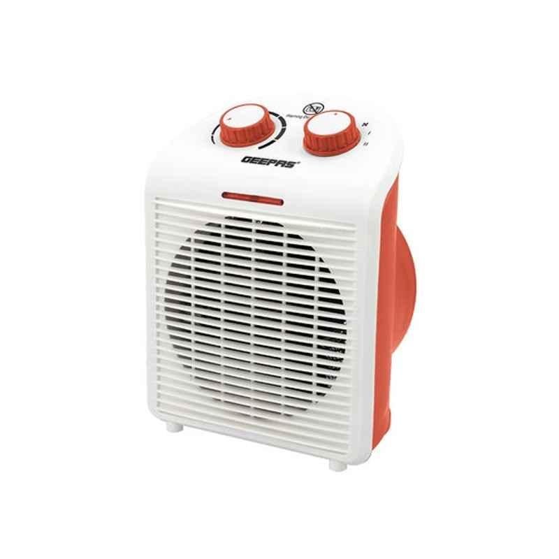 Geepas 2000W Plastic White & Red Fan Heater, GFH28520