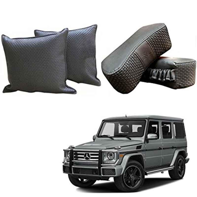 Kozdiko One Pair Grey Neck Rest & One Pair Cushion Combo for Mercedes Benz G-Class