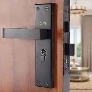 VIN KRAFT 8 inch 60mm Stainless Steel Black Oxide Mortise Door Lock Handle Set with 3 Keys, ML104-8CYS-OSK-BLACK