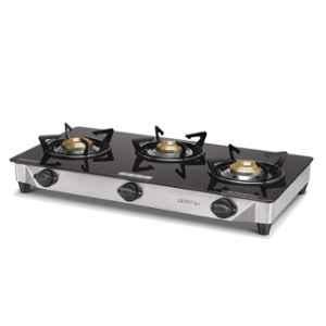 Usha Ebony Neo Glass Top Stainless Steel 3 Burner Gas Stove, GS 3003 SS