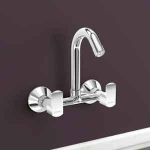 Plantex Kroma Zinc Silver Chrome Finish Sink Mixer for Kitchen with Brass Spindle/360 Degree Rotating Spout/Hot & Cold Water Mixer with Teflon Tap, APS-1288