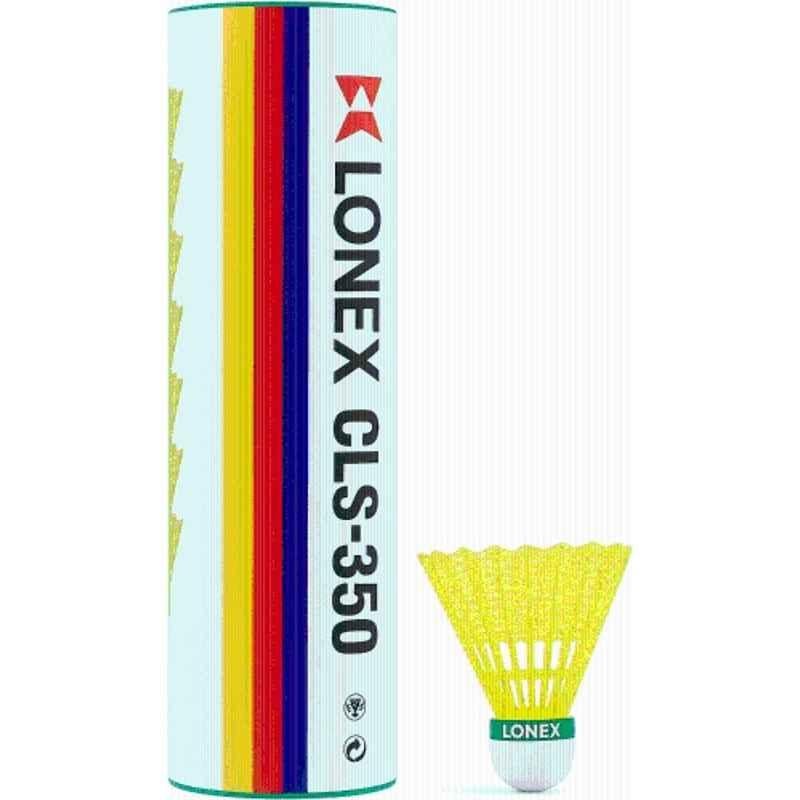 Lonex 78g Nylon Shuttle Yellow Medium Fast Stable Flight & Fast Recovery Shuttlecock (Pack of 6)