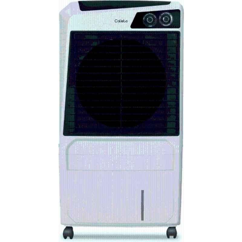 Hindware Calisto 105 Litre White & Black Desert Air Cooler with Woodwool Pad & 1 Year Warranty