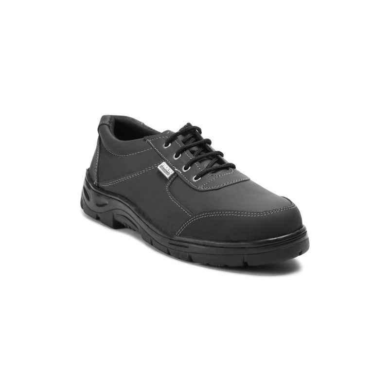 Safari Pro Rider Steel Toe Black Work Safety Shoes, Size: 8