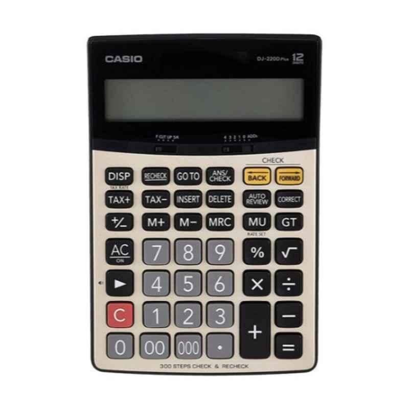 Casio DJ-220D Plus Silver, Black & Grey 12 Digit Financial & Business Calculator