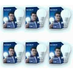 Magik Grande 12W 6500K B22 Cool White LED Bulb (Pack of 6), LUGR012CP4171E6