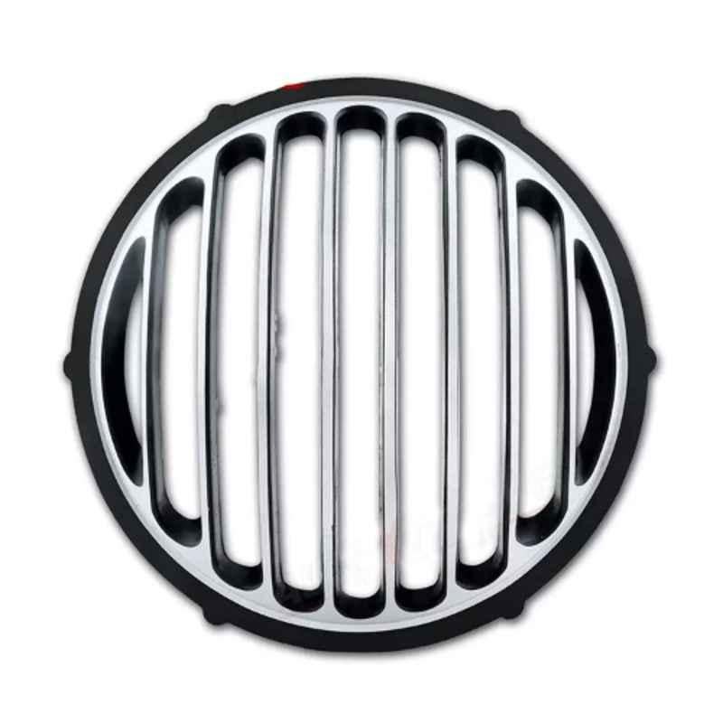 AllExtreme EXMH1LG 7 inch Heavy Duty Metal Lion Model Front Headlight Black Grill Cover
