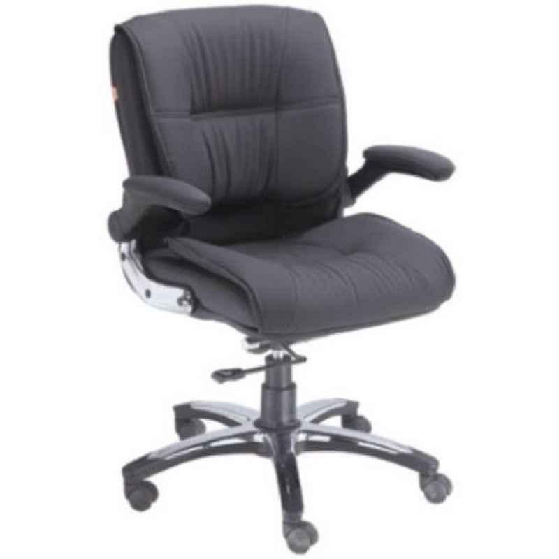 Chair Garage PU Leatherette Black Adjustable Height Office Chair with Back Support, CG143