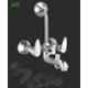 ZAP BRE1 Brass Chrome Finish 3 In 1 Wall Mixer Set with Provision for Overhead Shower & 125mm Long Bend Pipe
