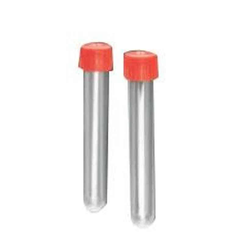 Axiva 6ml 85mm Transparent PS Test Tube with Screw Cap, 01275 C (Pack of 500)