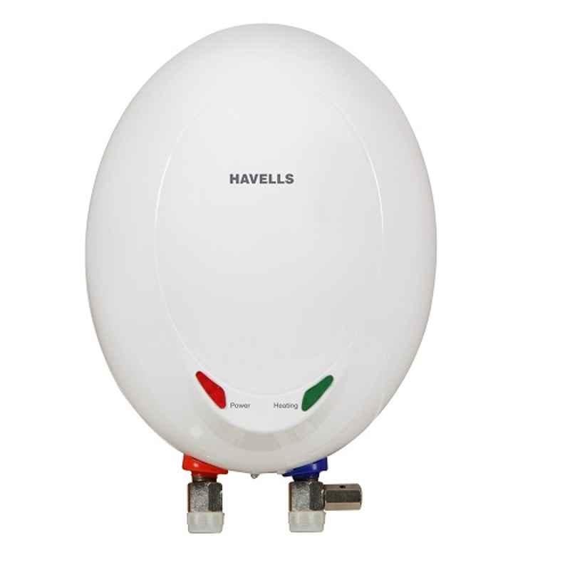 Havells Opal EC 3 Litre 3000W White Instant Water Heater, GHWAOBPWH001