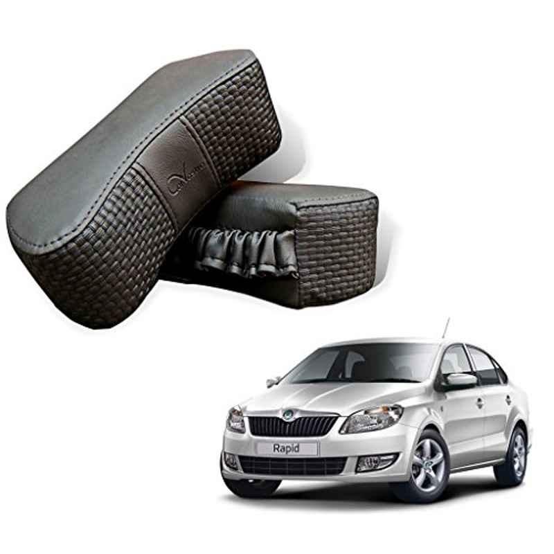 Kozdiko 2 Pcs Memory Foam Grey Car Vastra Neck Rest Cushion Set for Skoda Rapid, koz_5371