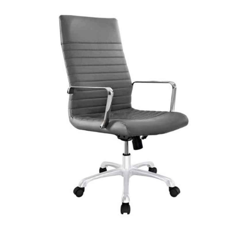 Modern India Leatherette Grey High Back Office Chair, MI211 (Pack of 2)