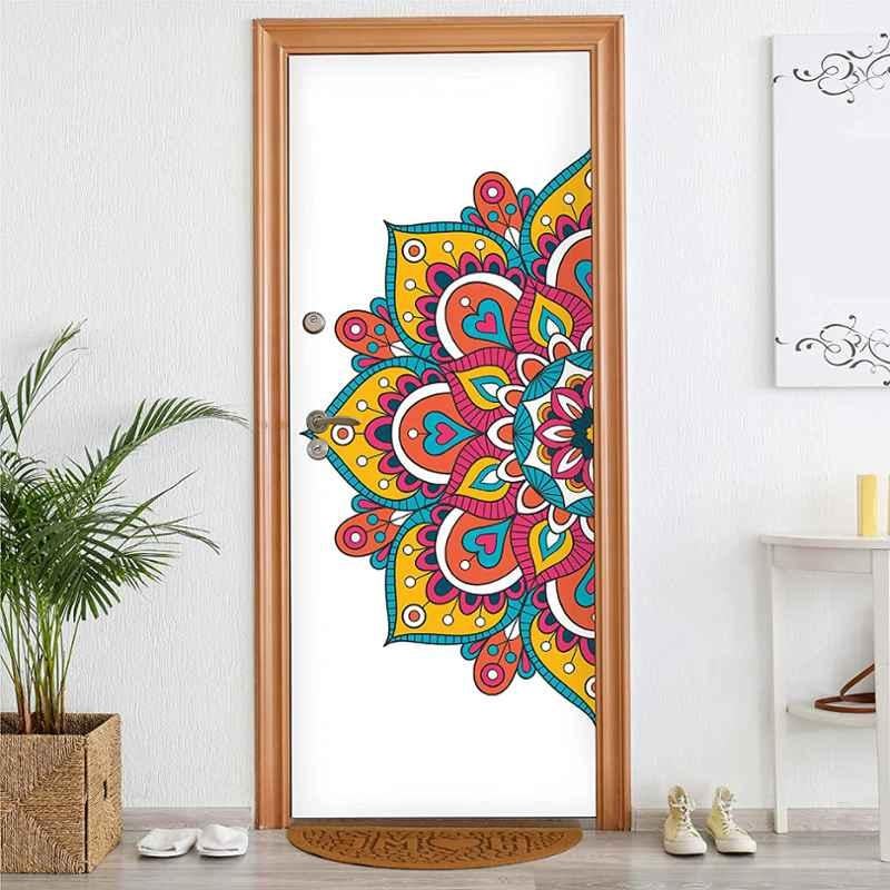 Asian Paints EzyCR8 213x84cm Hand Drawn Mandala Self Adhesive Door Mural, HPCA25370