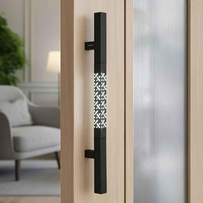 Plantex 12 inch LED Main Door Handle/Pull-Push Handle with Sensor Touch/Lighting Door Handle for Main Door/Stainless Steel Handle for Home & Door Decor (Z-Black)