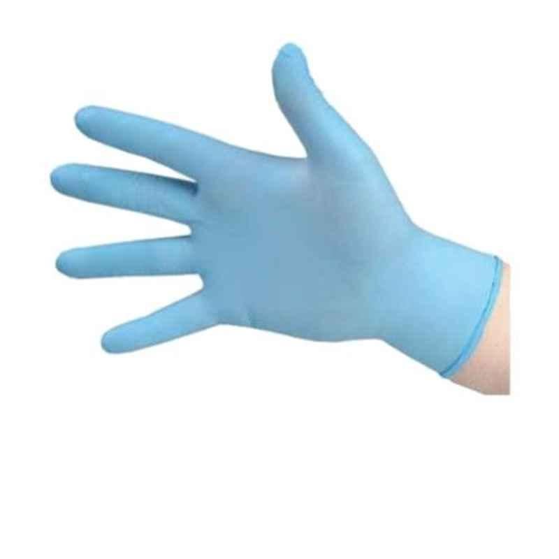 Bluekites 100 Pcs Medium Powder Free Sky Blue Nitrile Gloves Box
