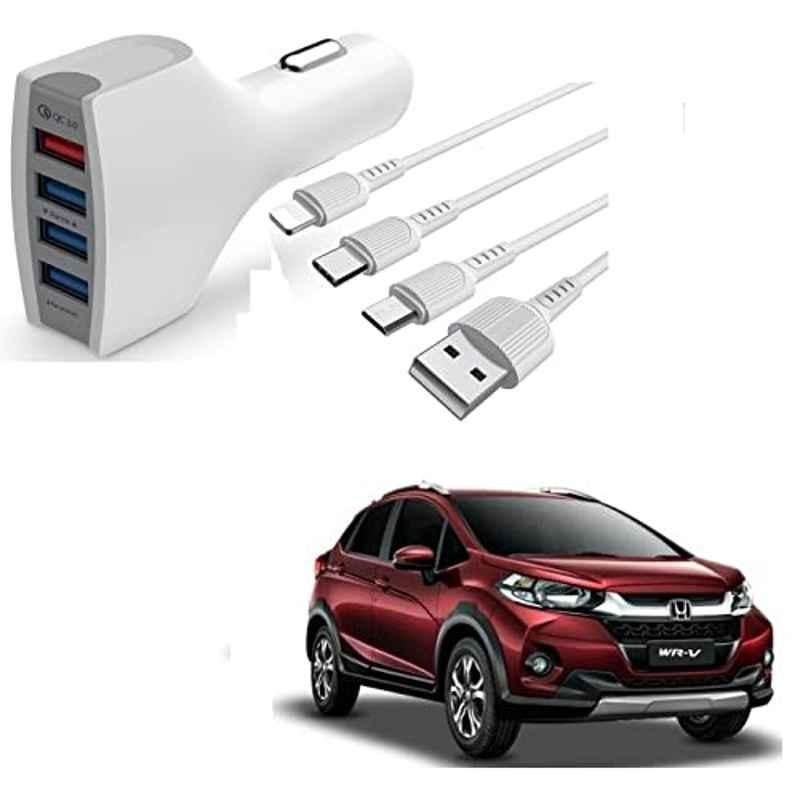 Kozdiko 4 Port USB Car Charger with 3 in 1 Cable for Honda WRV