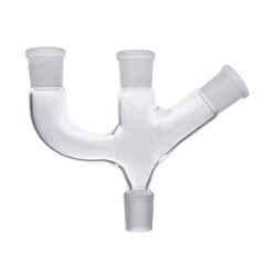 Borosil 19/26 & 34/35 Two Parallel & One 45 Deg Three Neck Adaptor, 8833D19