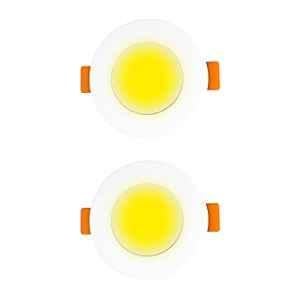 Fybros Zeno 3W Polycarbonate Yellow Round LED Down Light for Bedroom & Living Room, FLS5844B (Pack of 2)