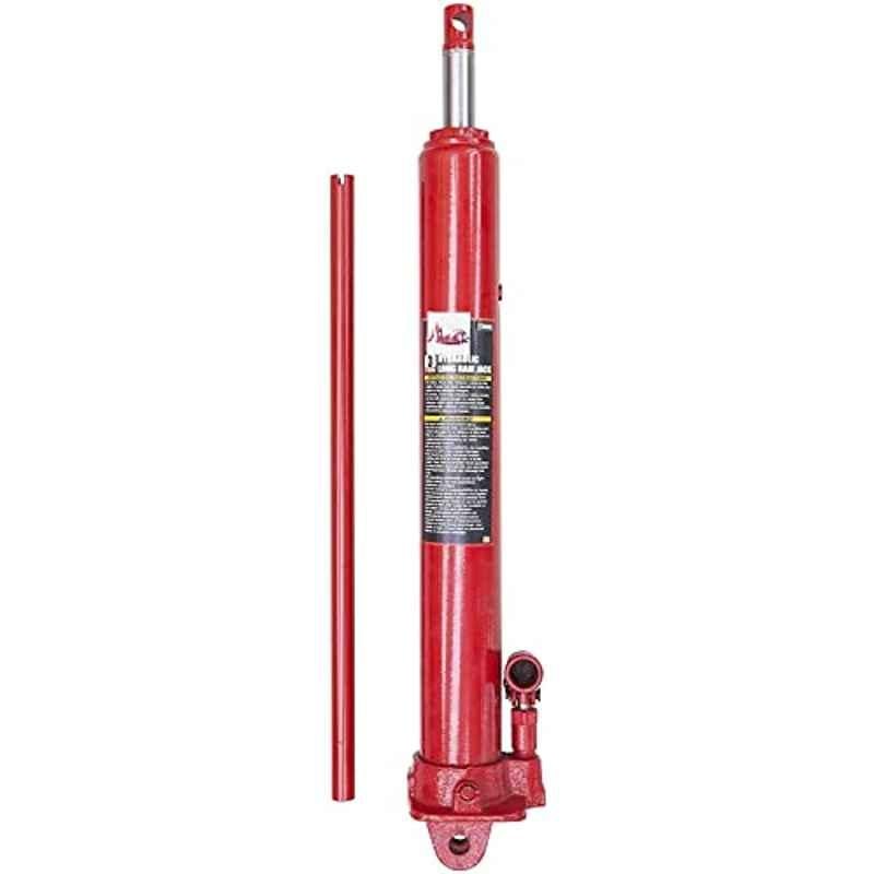 Abbasali Hydraulic Long Ram Jack With Single Piston Pump And Clevis Base (Fits: Garage/Shop Cranes, Engine Hoists, And More): 3 Ton (6,000 Lb) Capacity, Red/Black/Blue