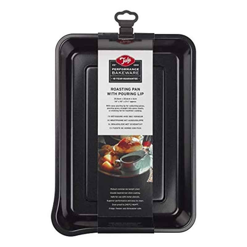 Tala Performance Alloy Steel Black Eclipse Non-Stick Large Roaster with Pouring Lip, 10A14382