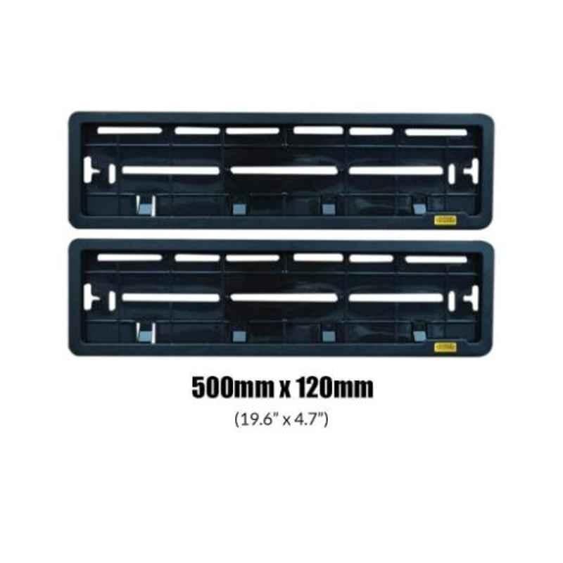 Viva City Type C10 Black Plastic Front and Rear Car Number Plates Frames