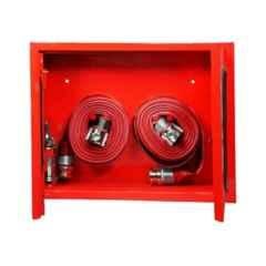 Freeze Fire Mild Steel Red Double Door Hose Box