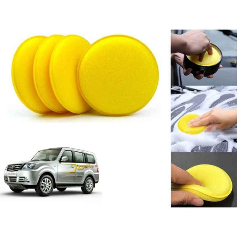Auto Pearl Polyurethane Beige Washing & Waxing Polish Foam Sponge for Sumo Grande (Pack of 4)