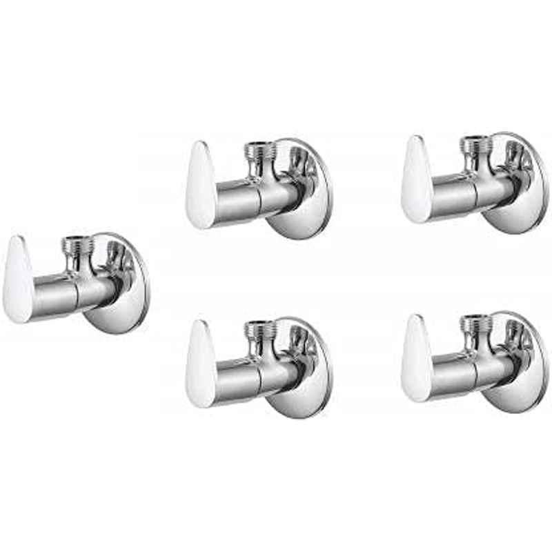 Spazio Stainless Steel Chrome Finish Vignette Angle Valve (Pack of 5)