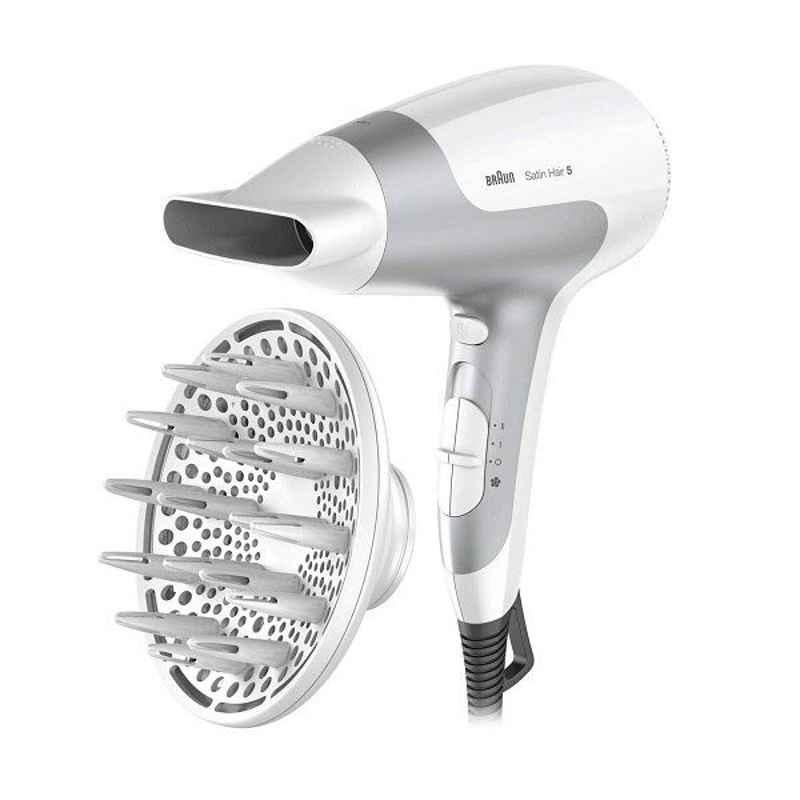 Braun Satin Hair 5 2500W White Power Perfection Hair Dryer with Ionic Technology, HD585
