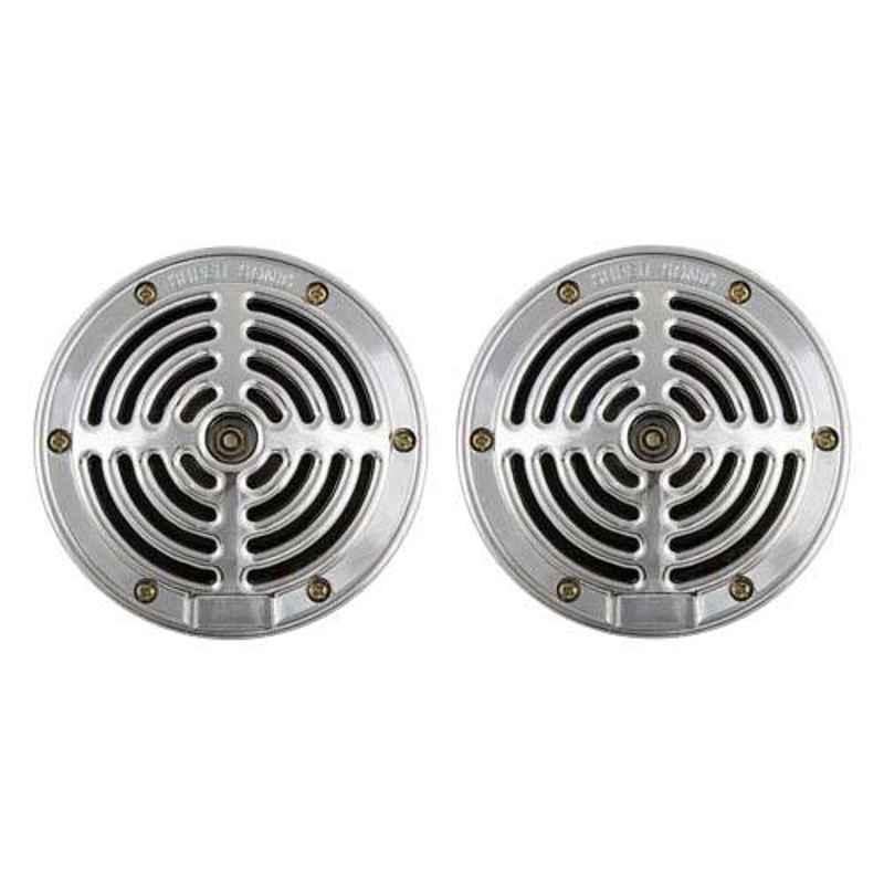 AllExtreme 2 Pcs Big Size Silver Horn Grill Set