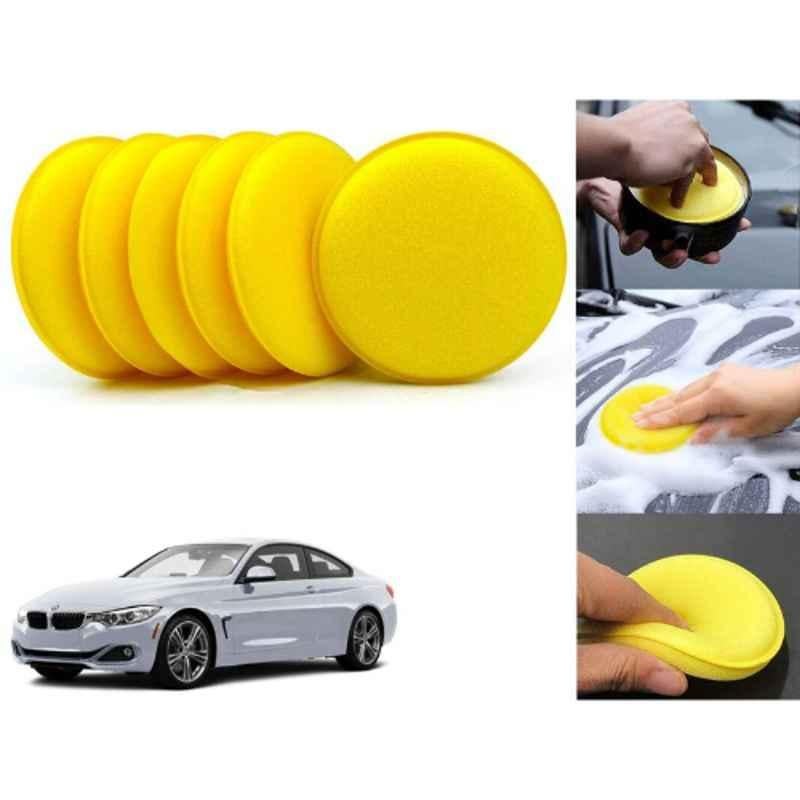 Auto Pearl Polyurethane Beige Washing & Waxing Polish Foam Sponge for 4Series (Pack of 6)