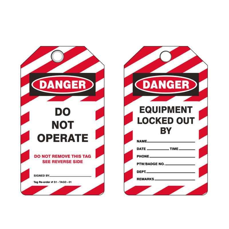 Loto 143x80mm Do Not Operate PVC Danger Tag Set with Metal Eyelet, S1-TAGD-01 (Pack of 50)