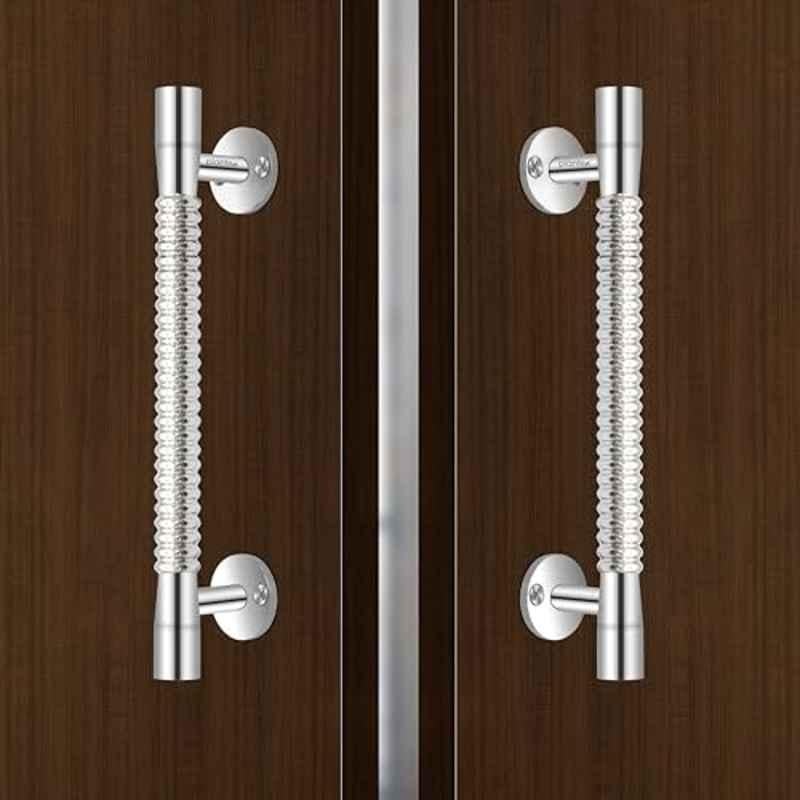 Plantex Main Door Handle/8 inch Pooja Room Pull Push Handle/Door Handle for Main Door - Pack of 2 (S-141,Chrome) - 3 Years Warranty