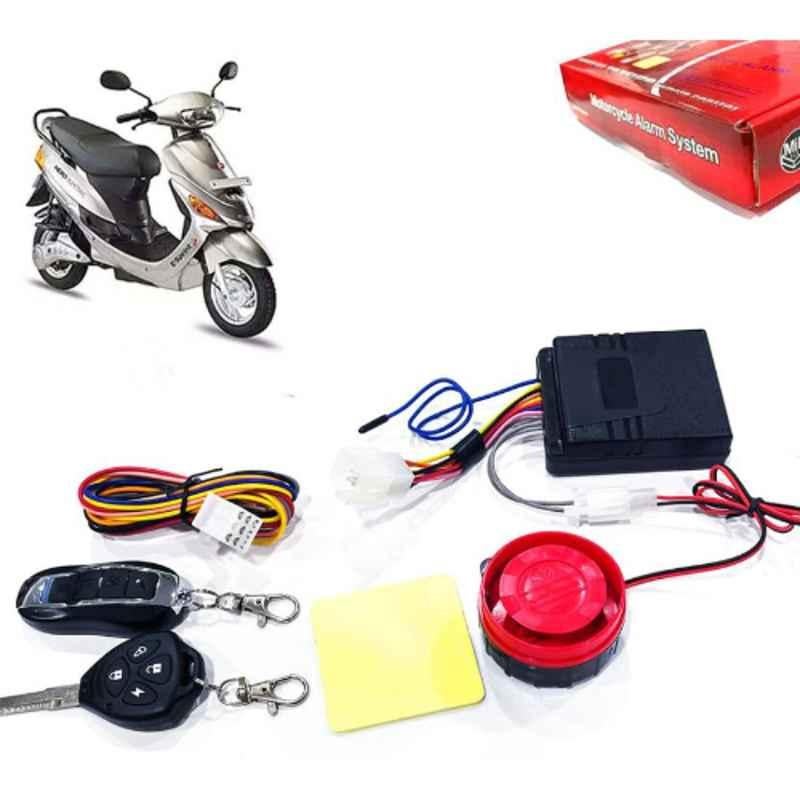 Auto Pearl 12V Black Two-Way Anti Theft Motorcycle Alarm Kit with 2 Pcs Remote for E Sprint