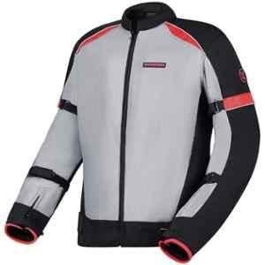 AllExtreme SNOWSTORM Mesh Fabric Black & Red Bike Riding Jacket with Armour Protector Back Elbows & Shoulders, Size: 3XL