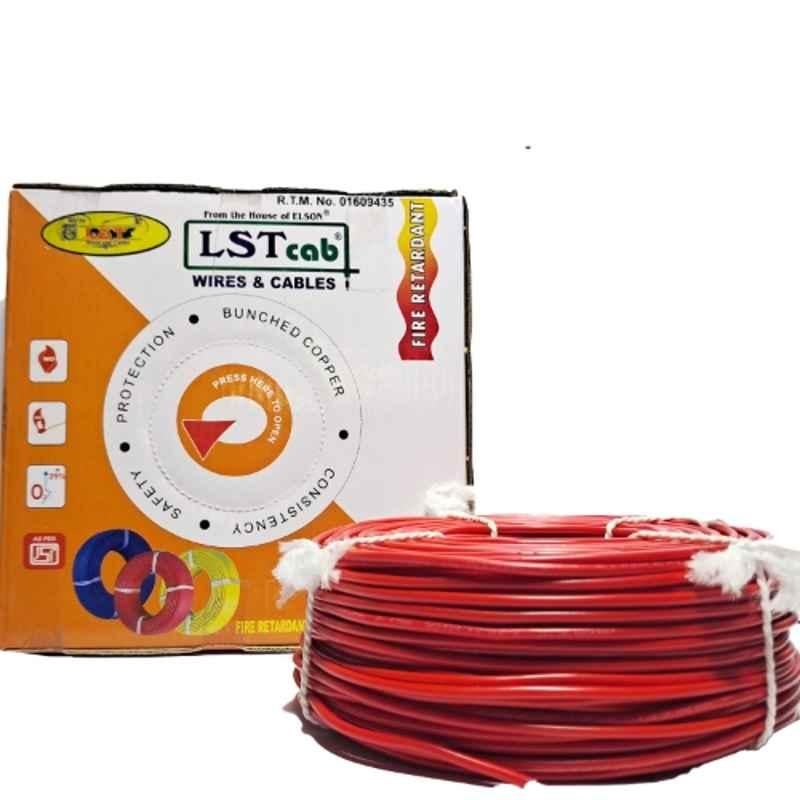 LST CAB 0.75 Sqmm Single Core Red FR PVC Insulated CCR Copper Wire for Domestic & Industrial Purpose, Length: 58 m