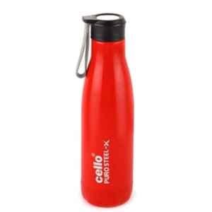 Cello Rover 600ml Red Stainless steel Puro Water Bottle, 405CSSB0545 (Pack of 2)