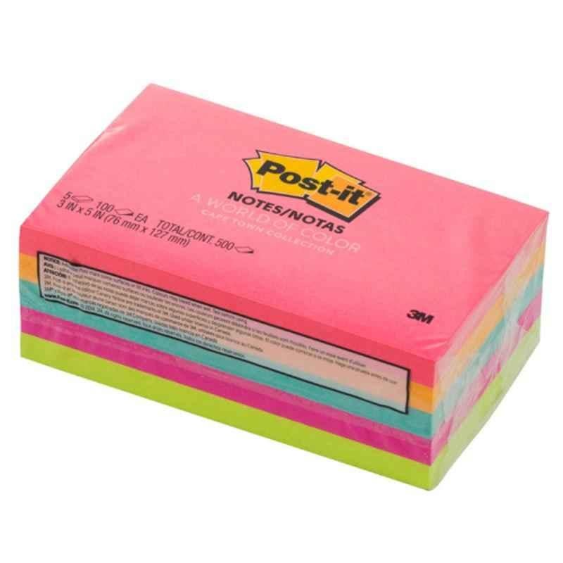 3M Post-it 655-5PK 5Pcs 3x5 inch Neon Color Note Pad Set