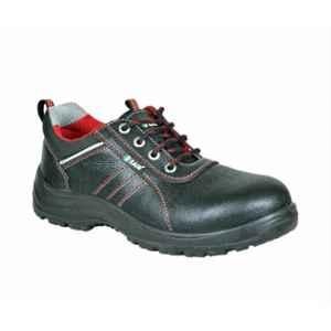 Zain Safety S1-SR Luxor Genuine Leather Steel Toe Black Safety Shoes, Size: 12
